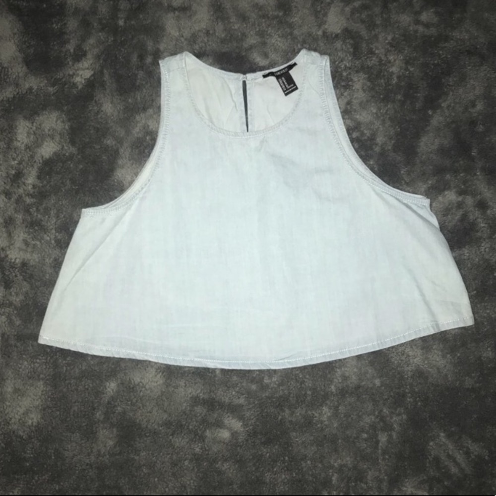 Light wash denim top